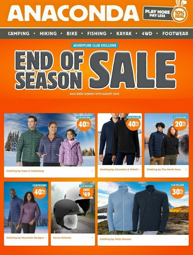 Anaconda Catalogues from 28 July