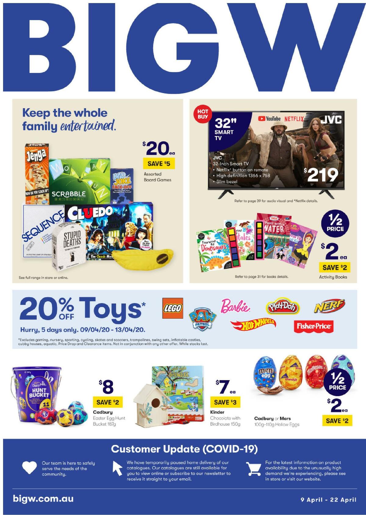 Big W Keep the Whole Family Entertained Catalogues from 9 April