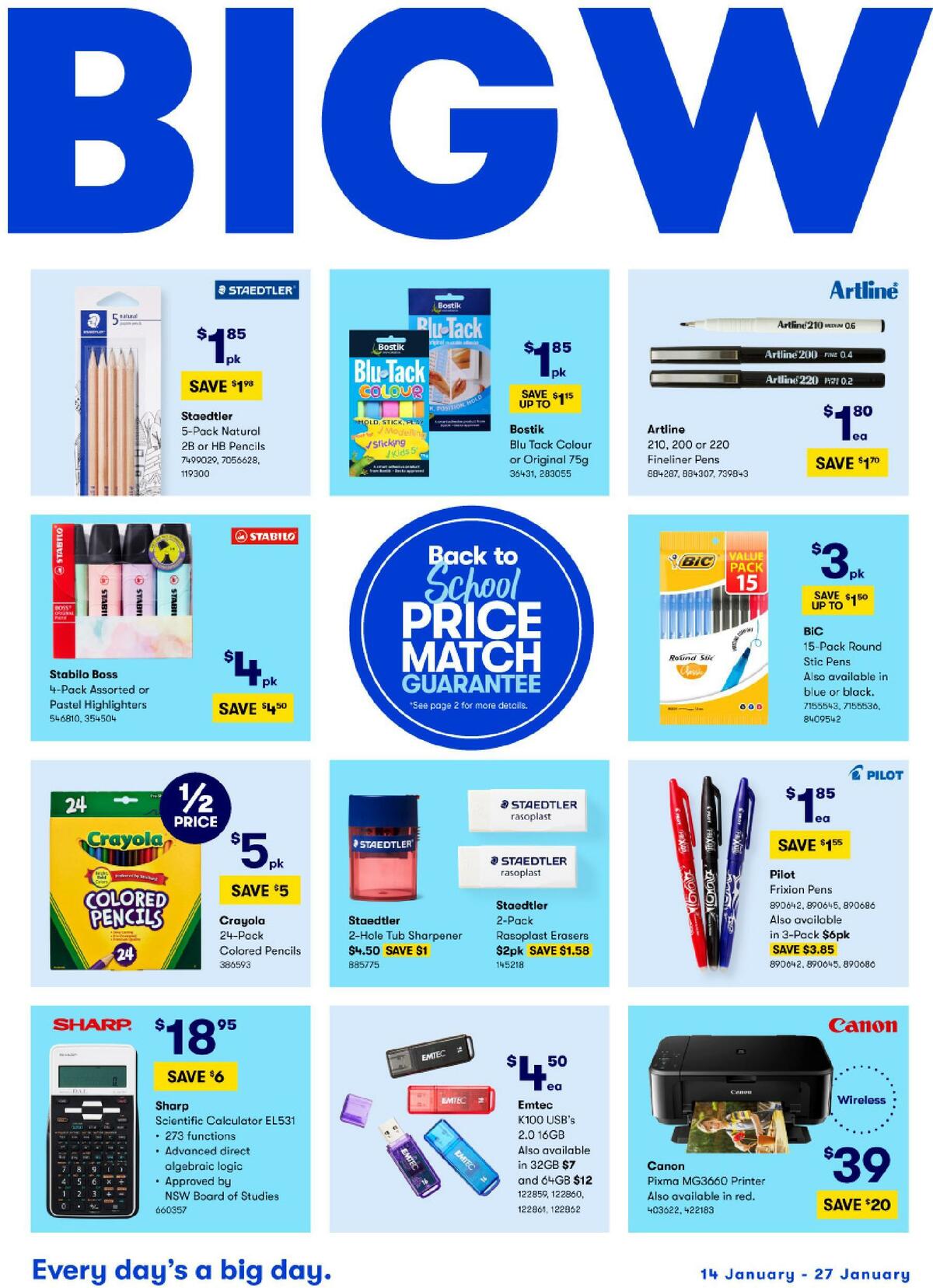 Big W Back to School Catalogues from 14 January