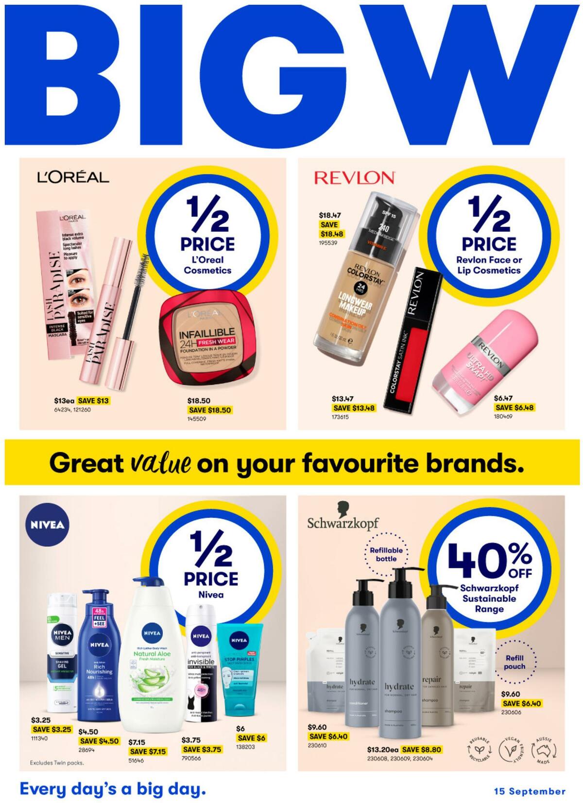Big W Great Value On Your Favourite Brands Catalogues from 15 September