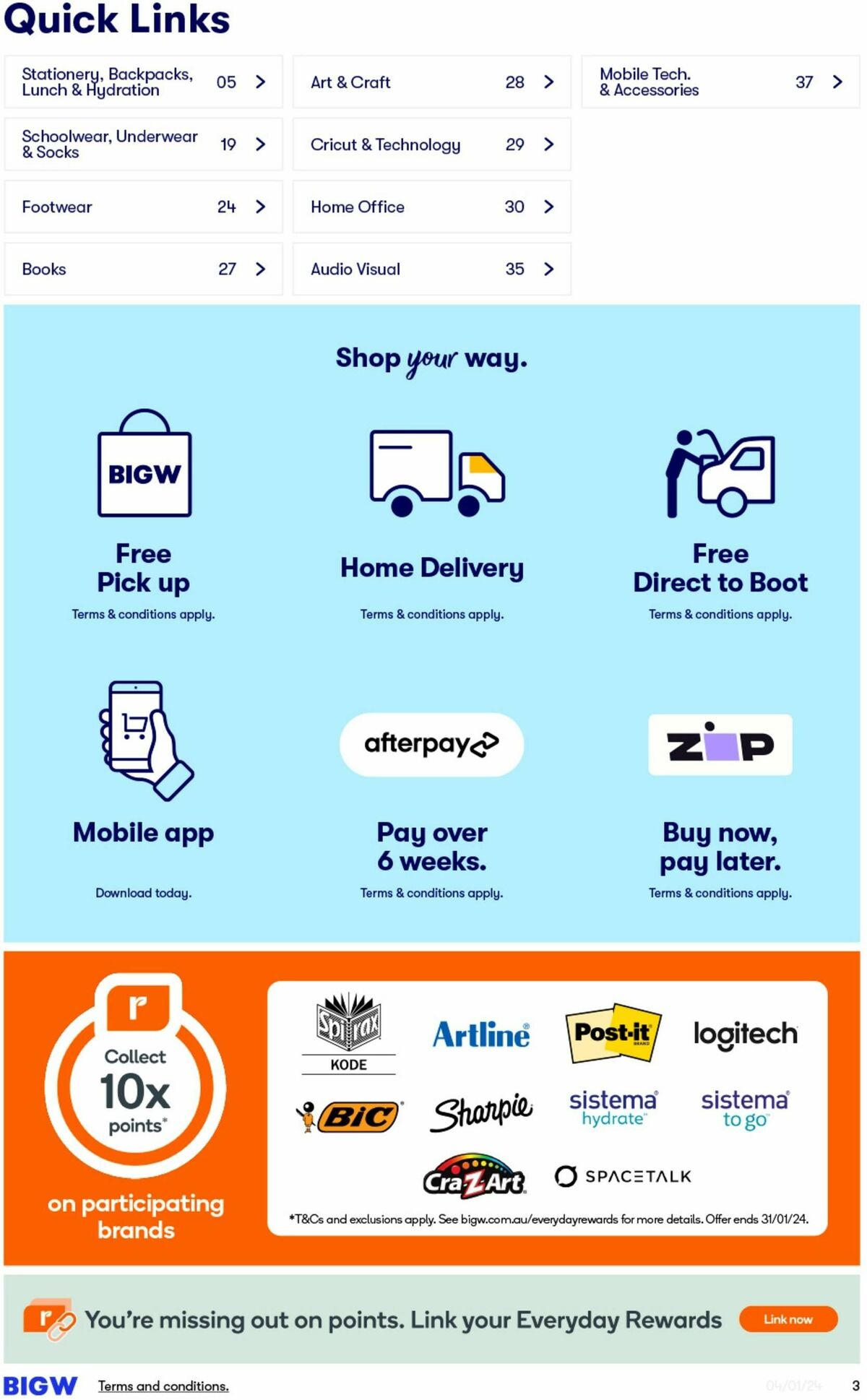 Big W Back to School Catalogues from 4 January