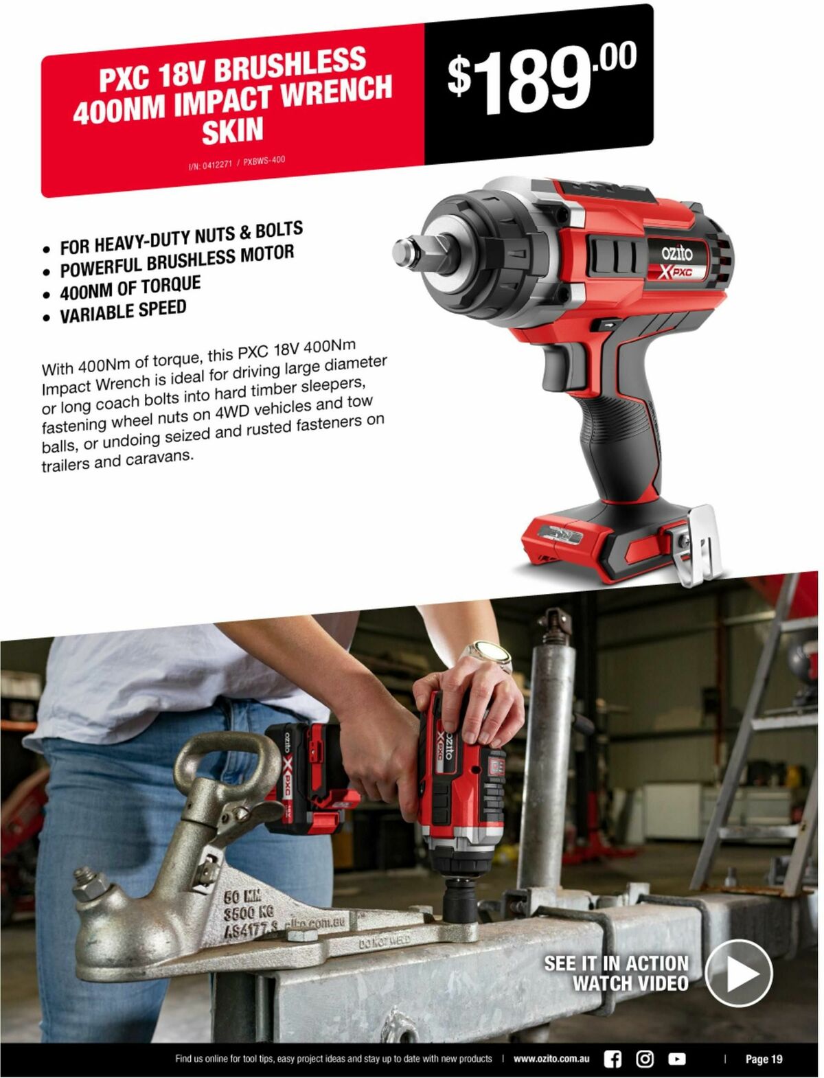 Bunnings Warehouse Ozito Catalogues from 28 August