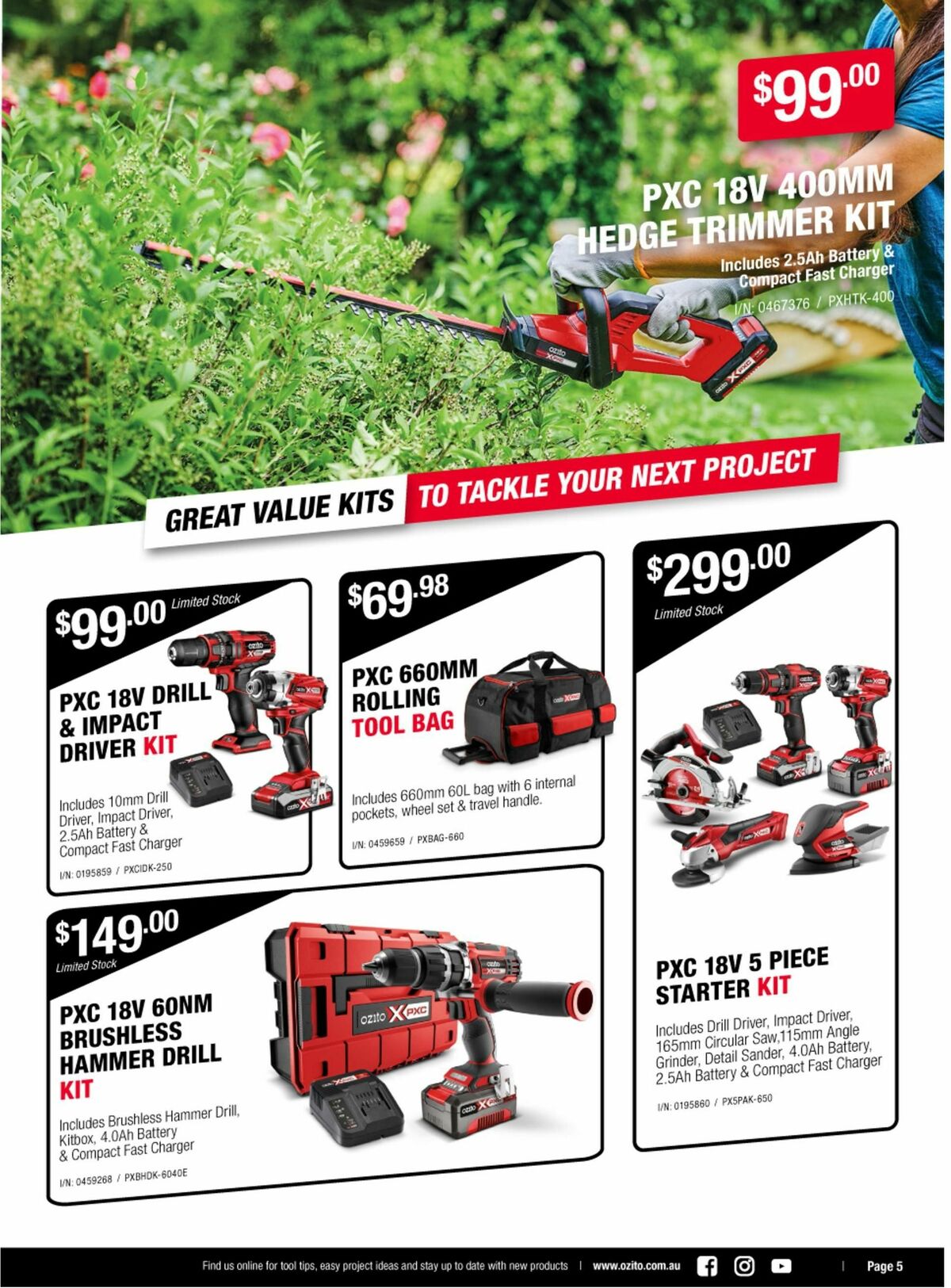 Bunnings Warehouse Ozito Catalogues from 28 August