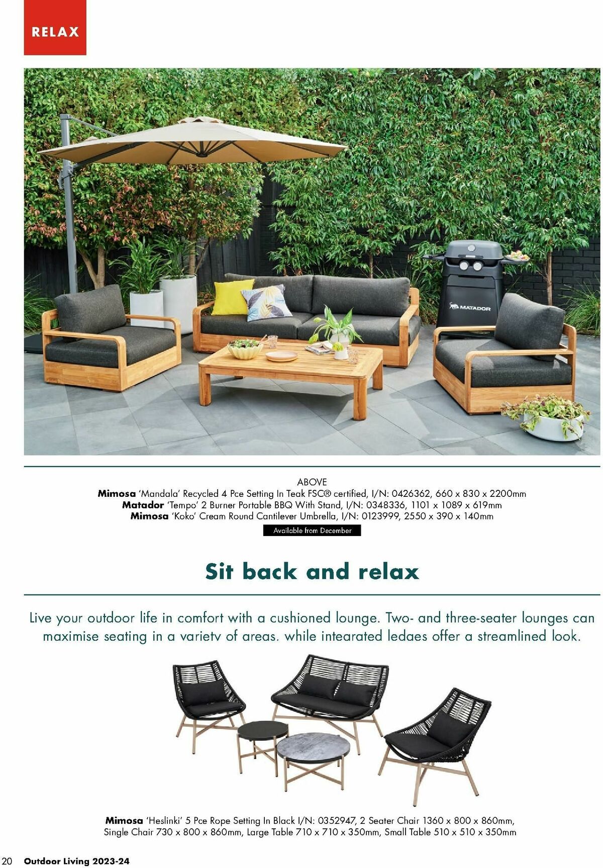 Bunnings Warehouse Outdoor Living Range Catalogues from 7 September