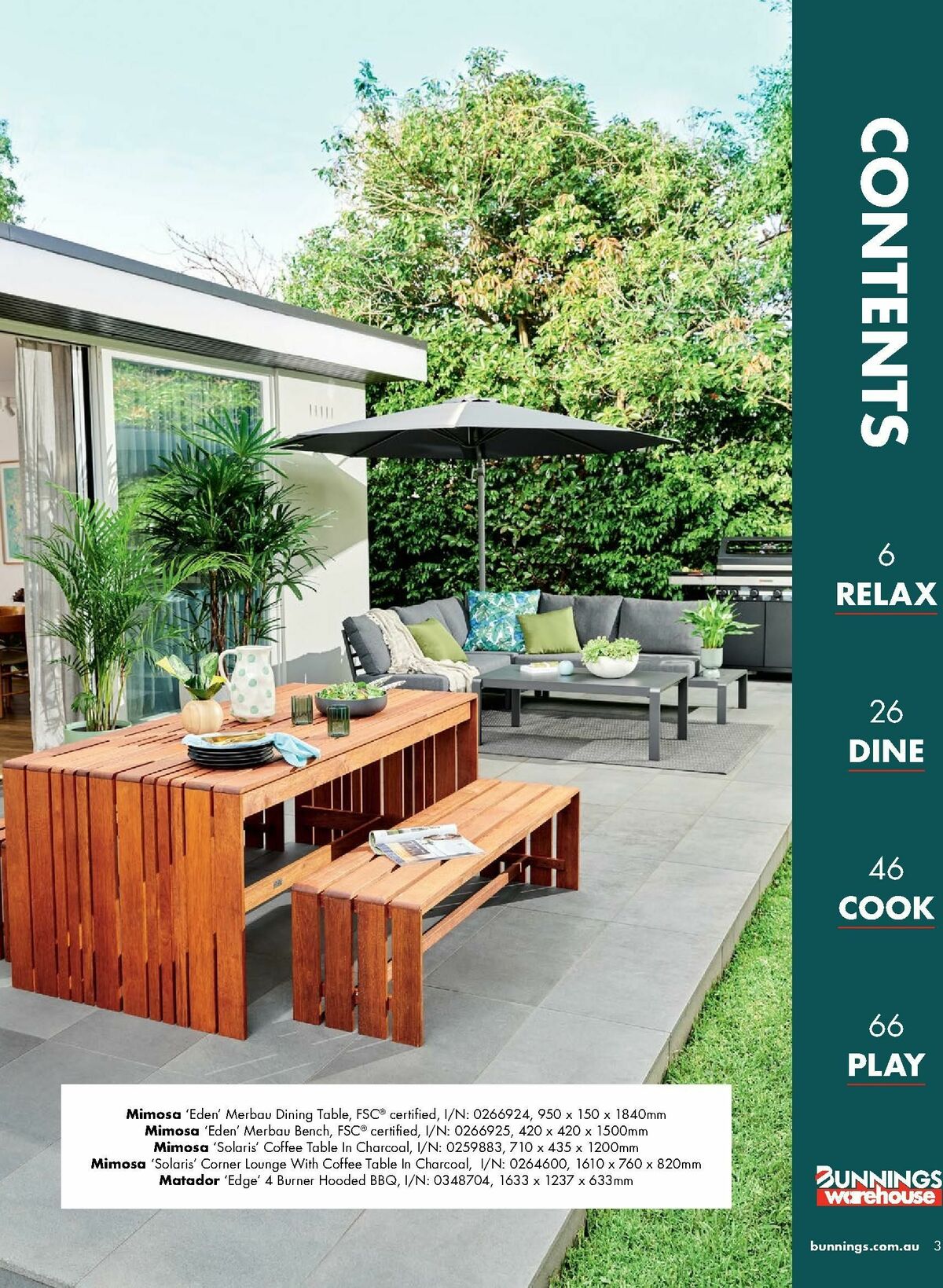 Bunnings Warehouse Outdoor Living Range Catalogues from 7 September