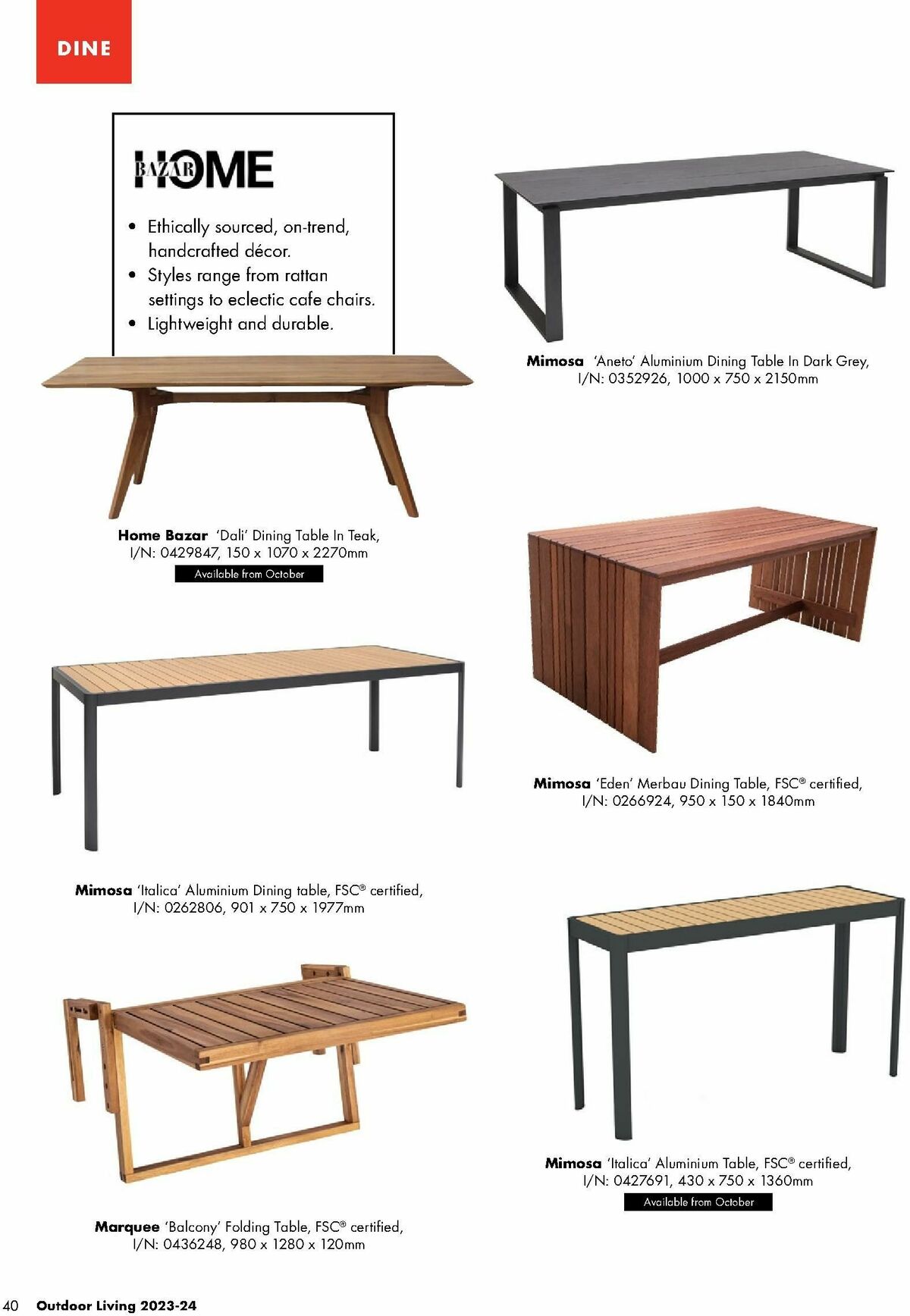 Bunnings Warehouse Outdoor Living Range Catalogues from 7 September