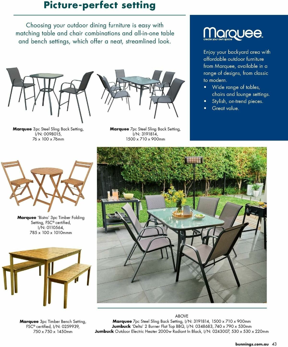 Bunnings Warehouse Outdoor Living Range Catalogues from 7 September