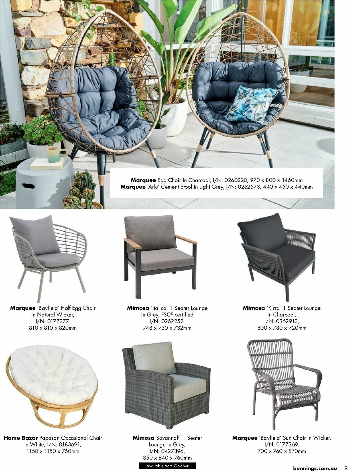 Bunnings Warehouse Outdoor Living Range Catalogues from 7 September