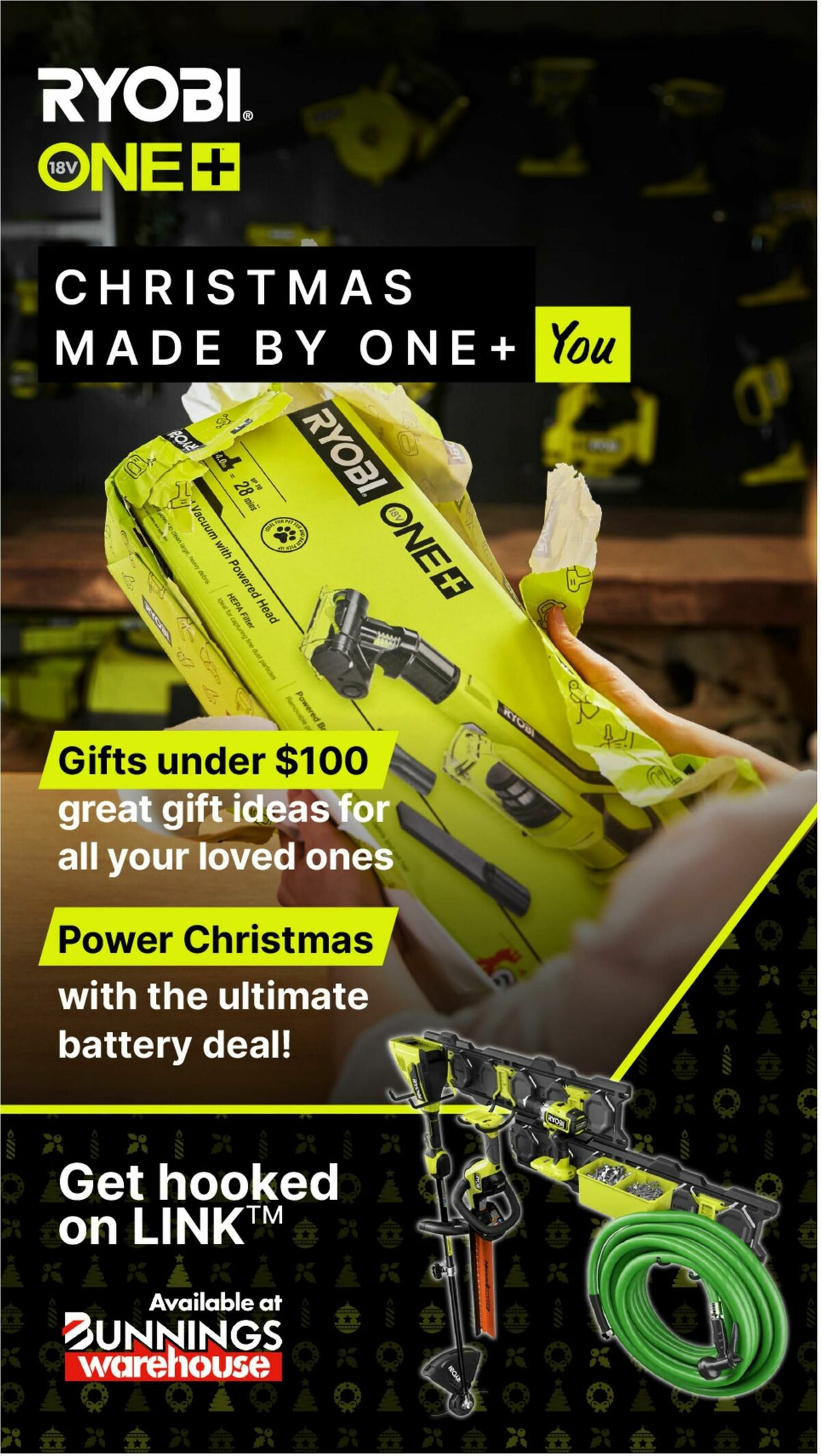 Bunnings Warehouse Christmas Made By Ryobi One+ Catalogues from 19 November