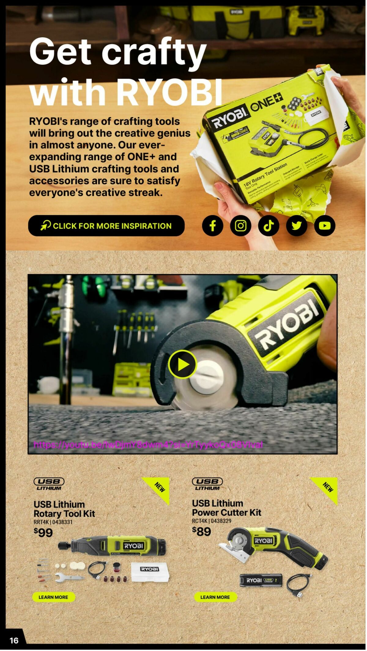 Bunnings Warehouse Christmas Made By Ryobi One+ Catalogues from 19 November