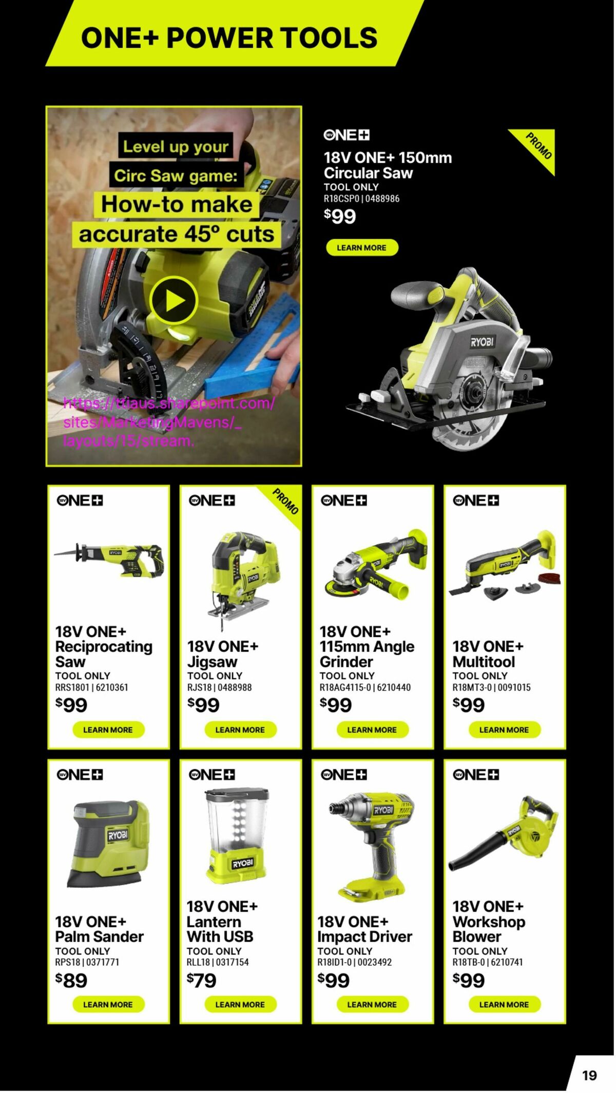 Bunnings Warehouse Christmas Made By Ryobi One+ Catalogues from 19 November