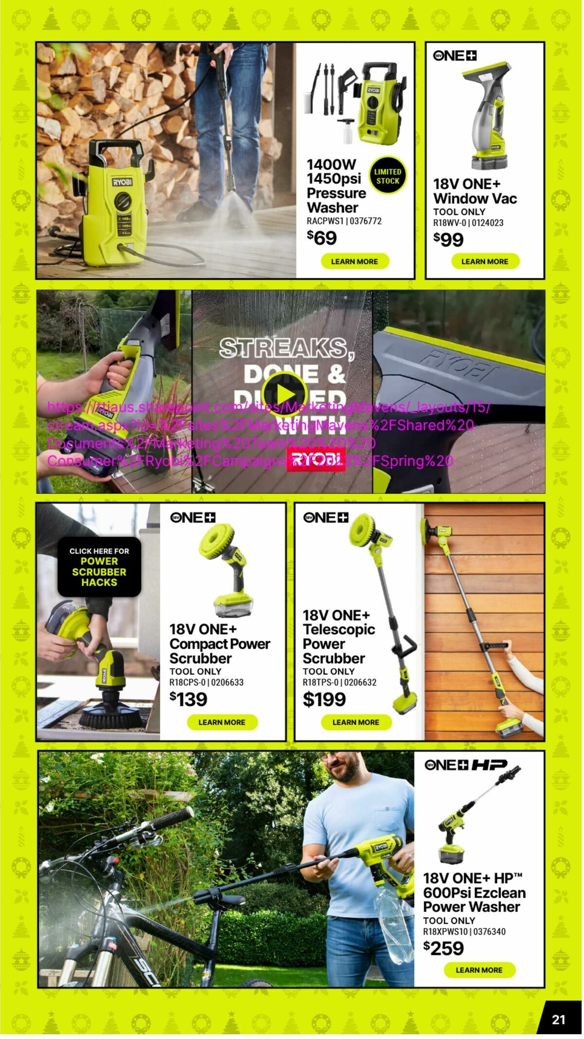 Bunnings Warehouse Christmas Made By Ryobi One+ Catalogues from 19 November