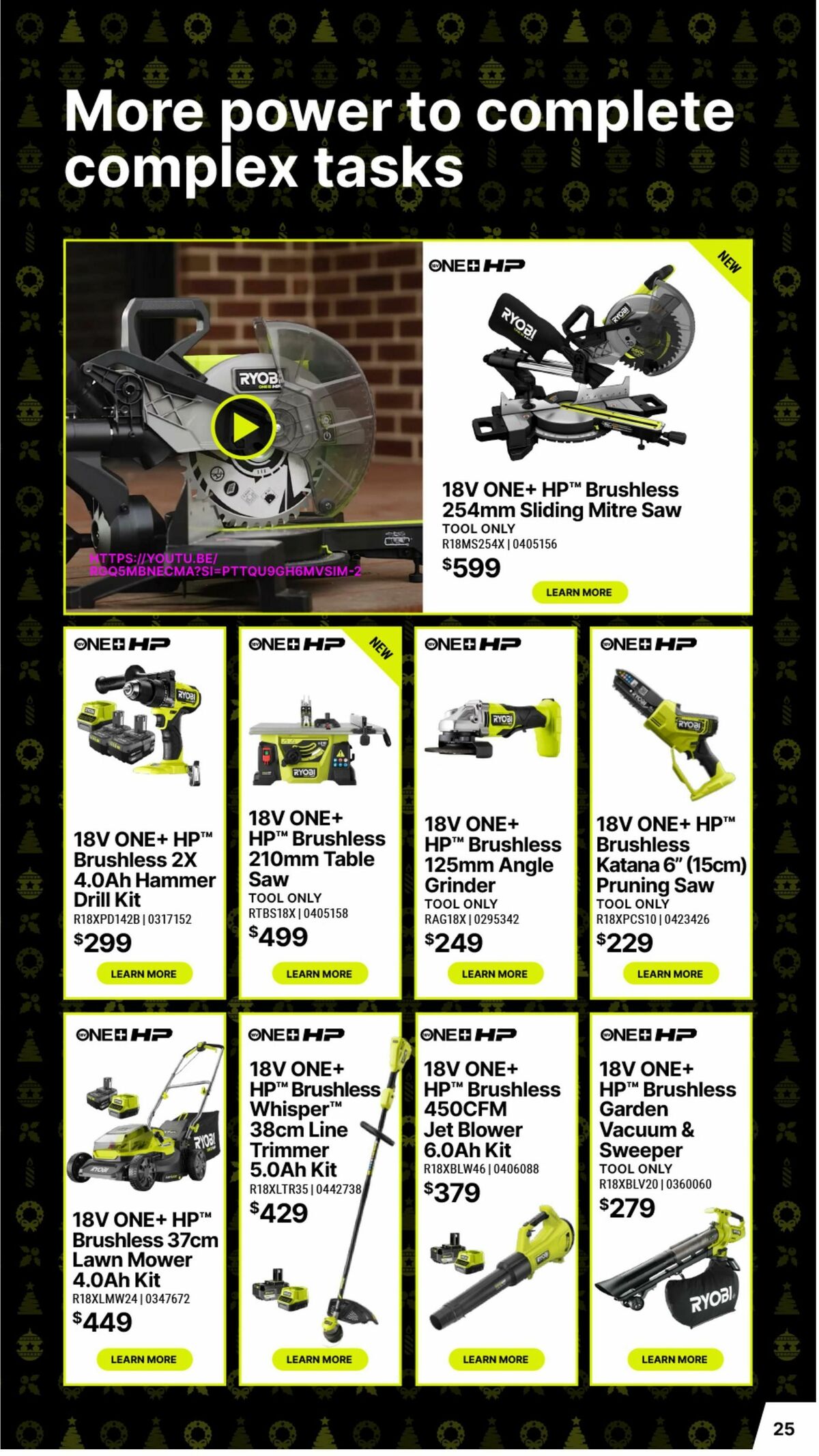 Bunnings Warehouse Christmas Made By Ryobi One+ Catalogues from 19 November