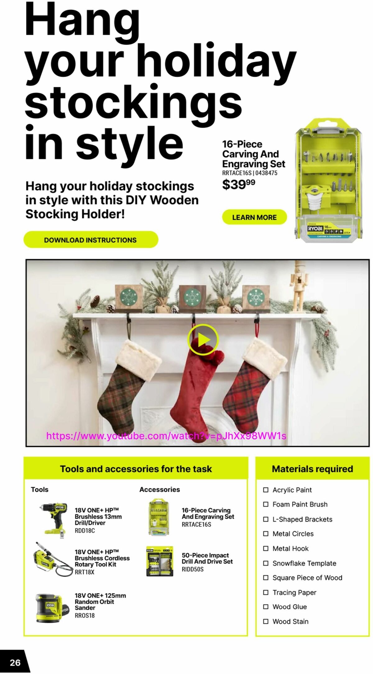 Bunnings Warehouse Christmas Made By Ryobi One+ Catalogues from 19 November