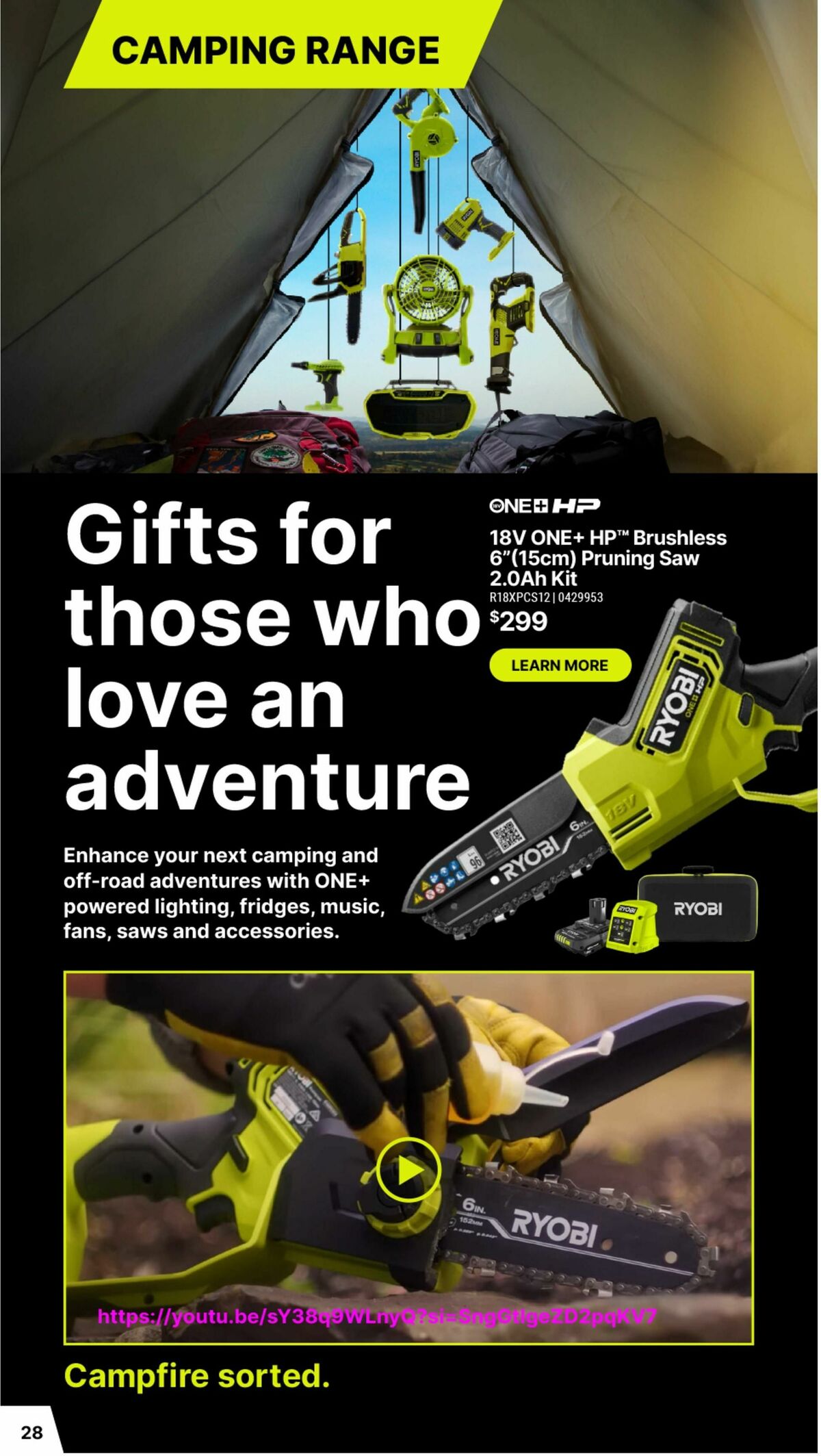 Bunnings Warehouse Christmas Made By Ryobi One+ Catalogues from 19 November