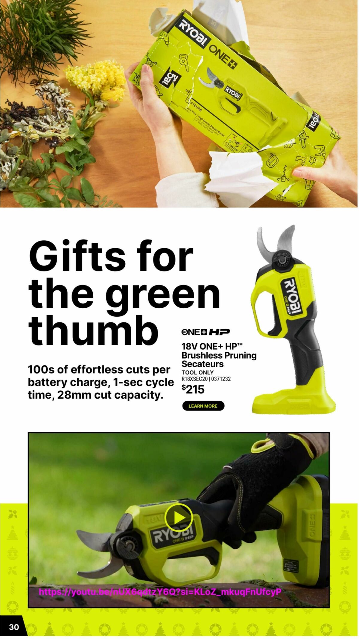 Bunnings Warehouse Christmas Made By Ryobi One+ Catalogues from 19 November