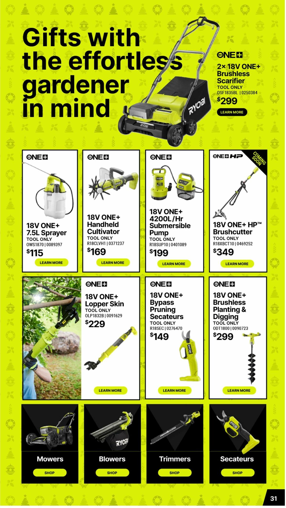 Bunnings Warehouse Christmas Made By Ryobi One+ Catalogues from 19 November
