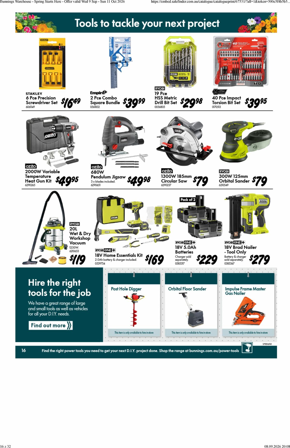 Bunnings Warehouse Catalogues from 9 September