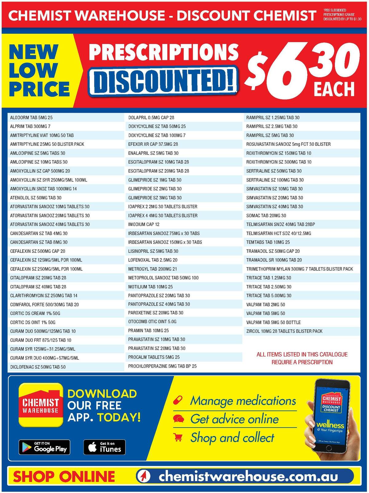 Chemist Warehouse Discounted! Prescriptions Catalogues from 4 April
