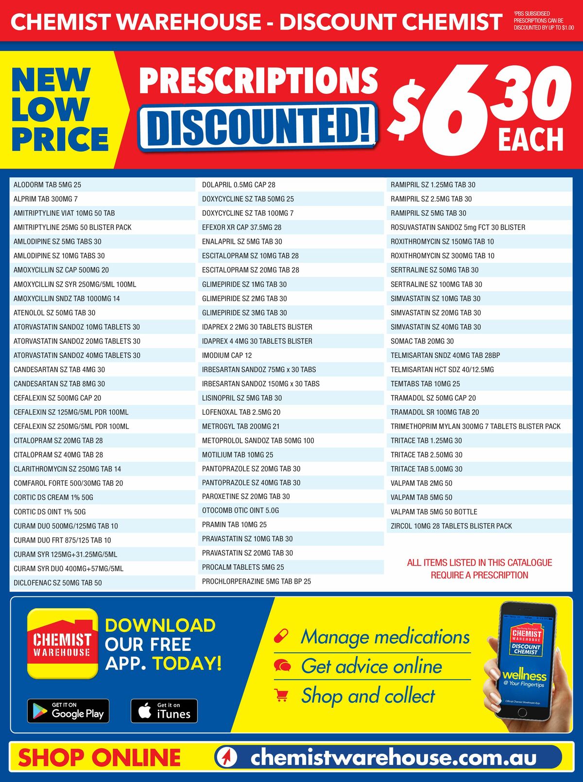 Chemist Warehouse Discounted! Prescriptions Catalogues from 2 August