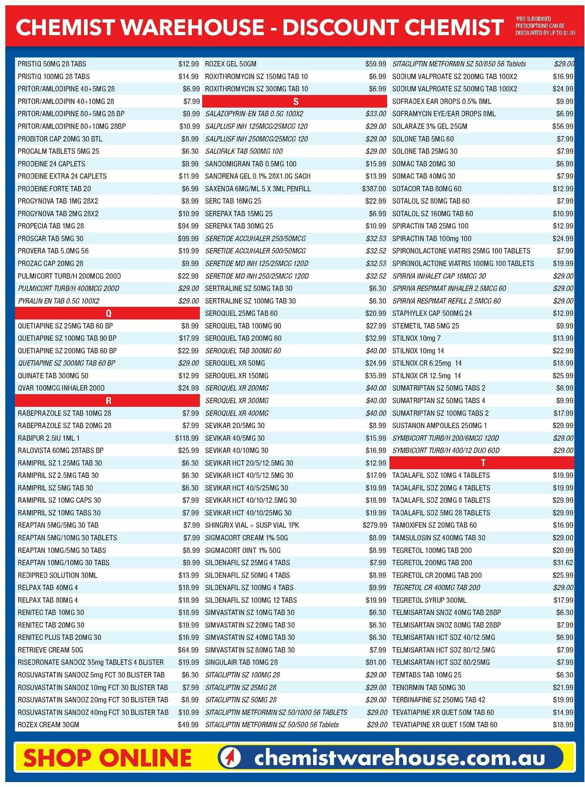 Chemist Warehouse Discounted! Prescriptions Catalogues from 22 November