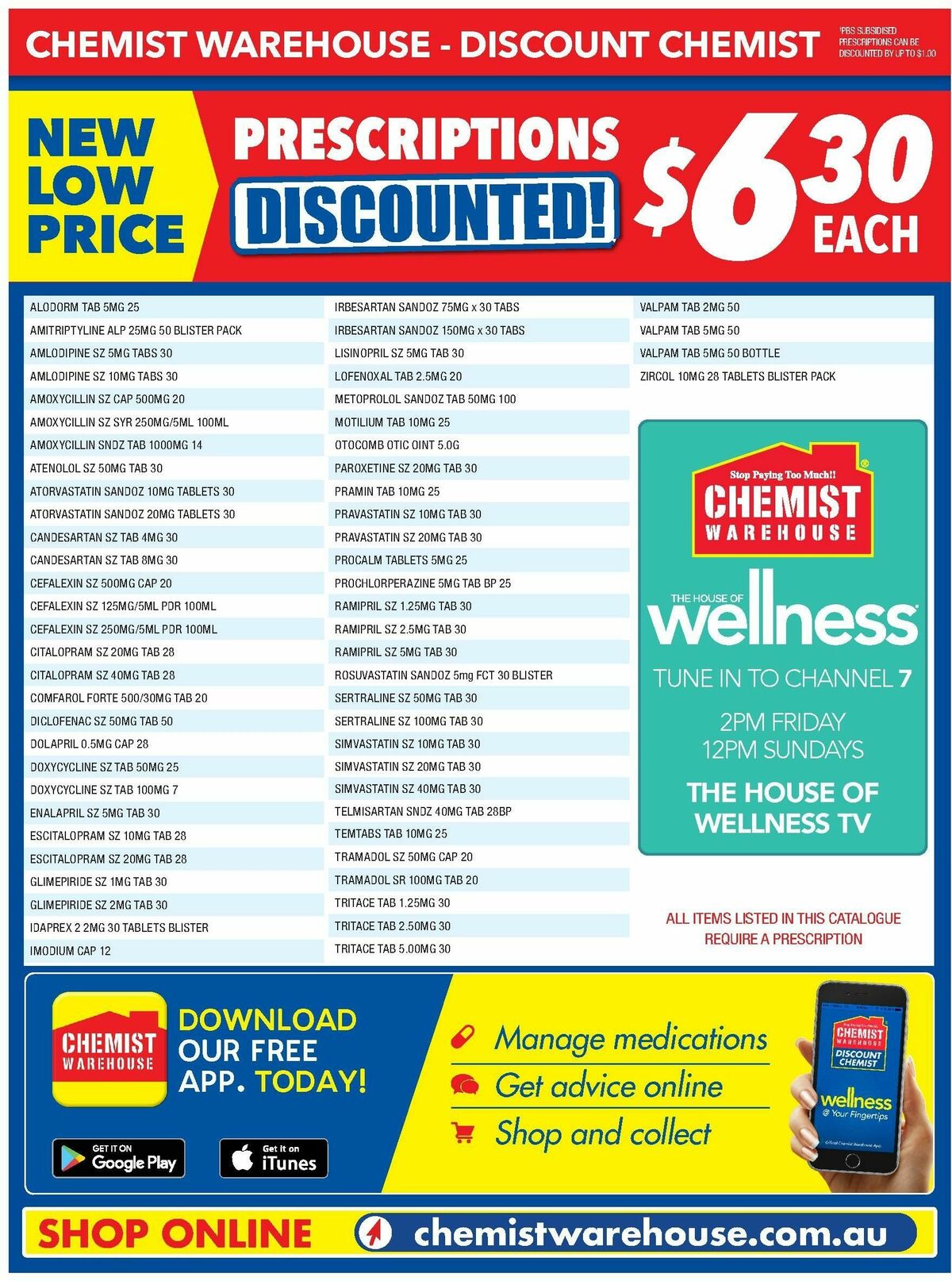 Chemist Warehouse Discounted! Prescriptions Catalogues from 22 November