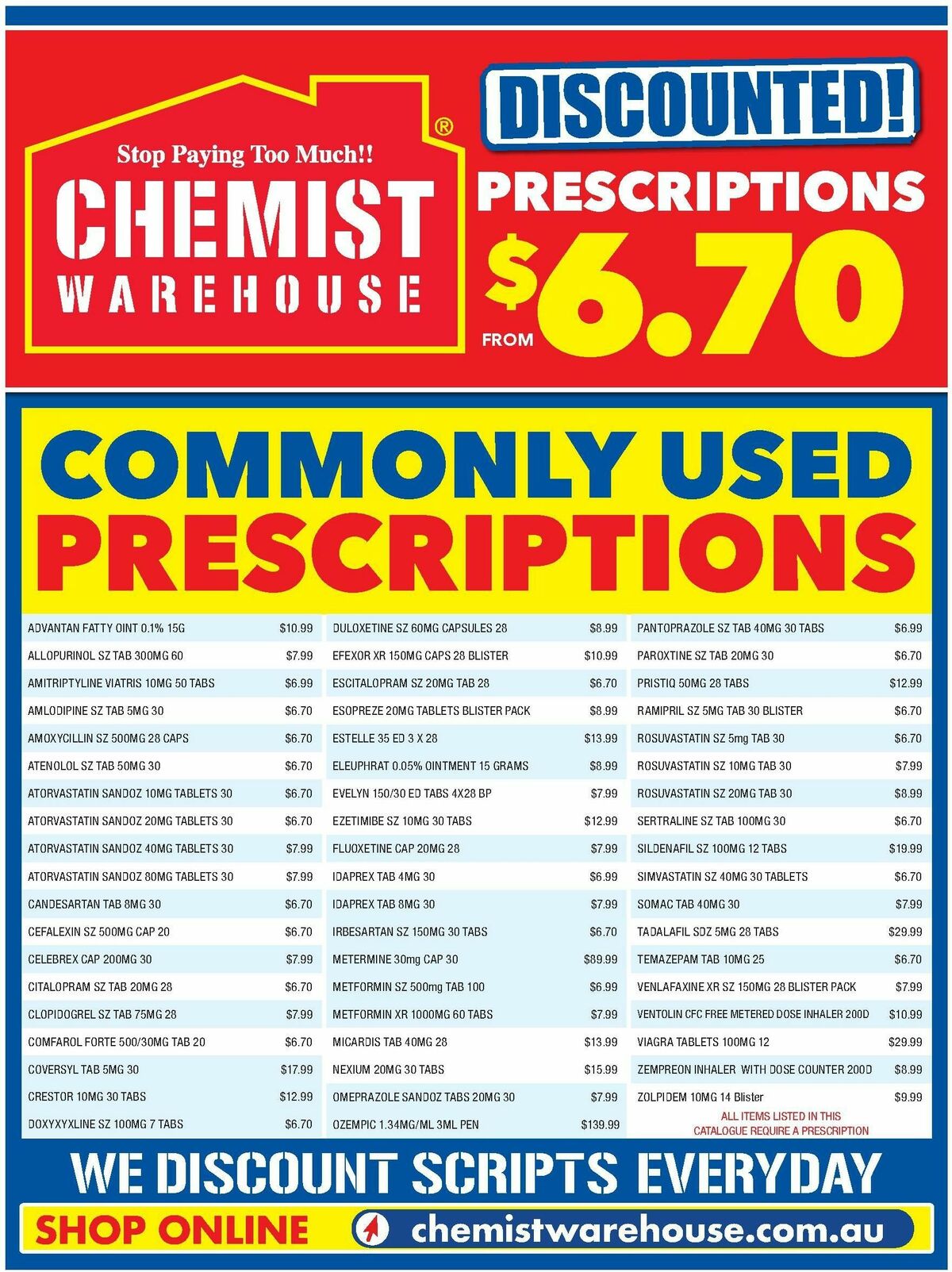 Chemist Warehouse Discounted! Prescriptions Catalogues from 22 April