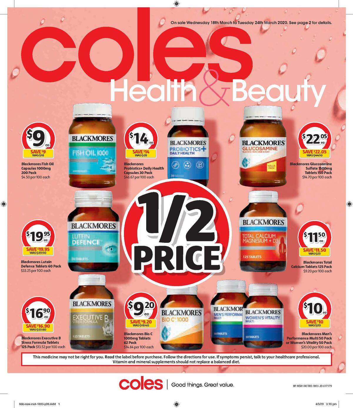 Coles Health & Beauty Catalogues from 18 March