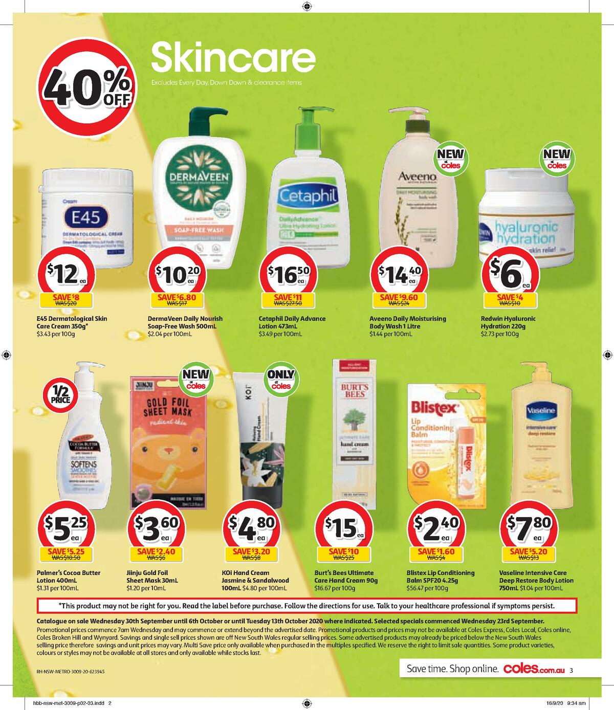 Coles Health & Beauty Catalogues from 30 September