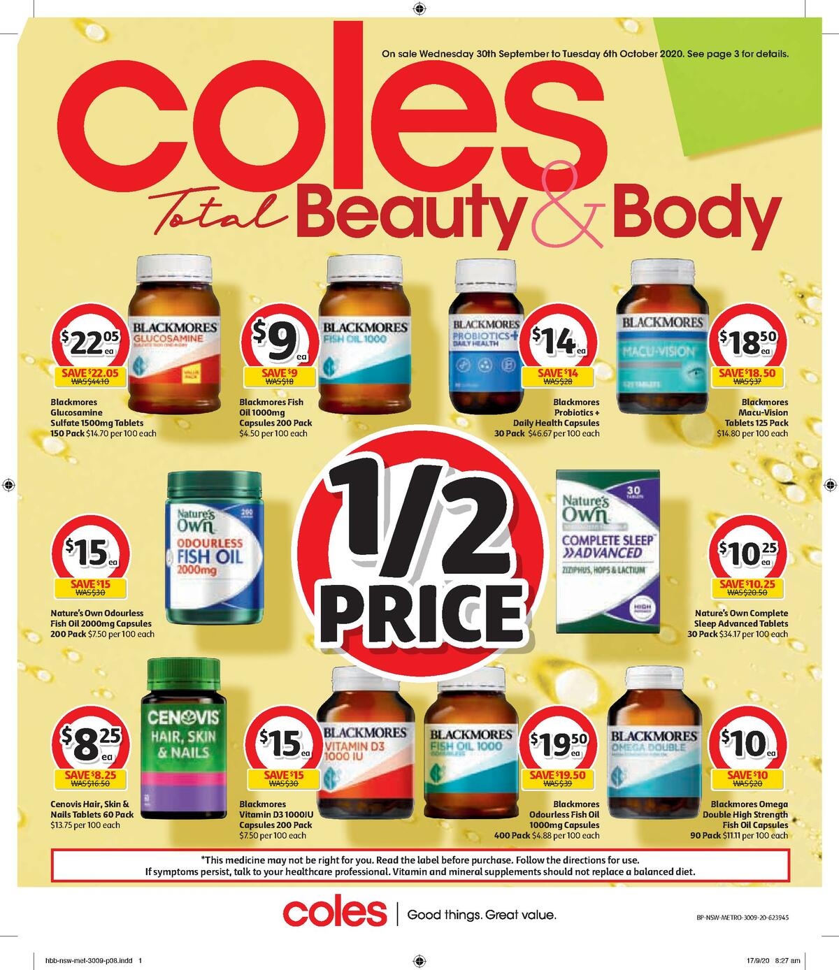 Coles Health & Beauty Catalogues from 30 September