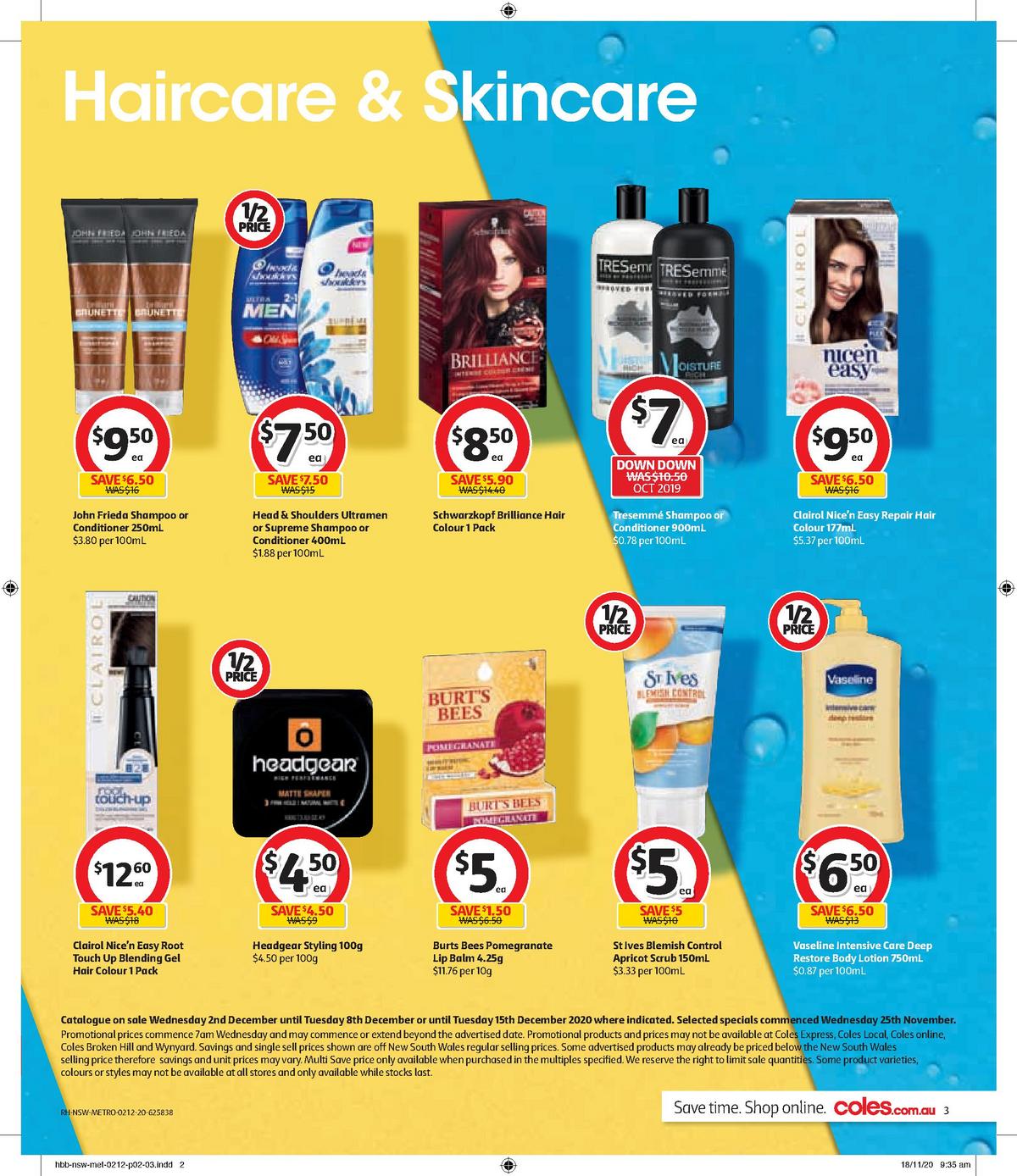 Coles Health & Beauty Catalogues from 2 December