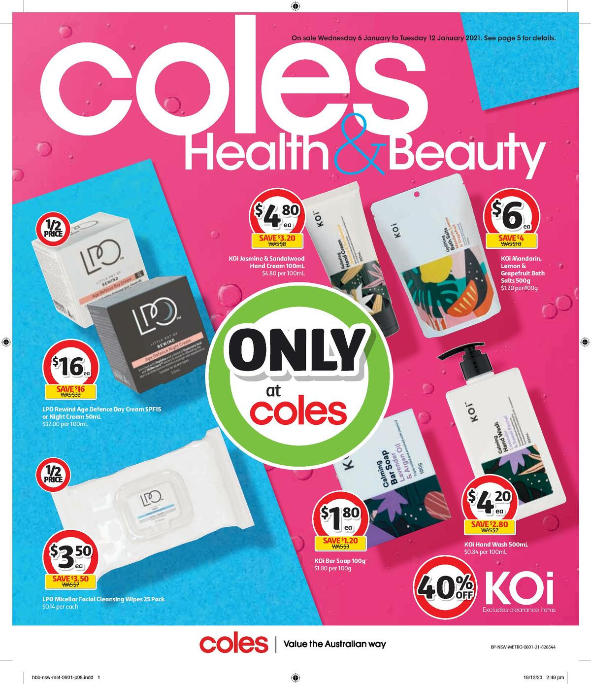 Coles Health & Beauty Catalogues from 6 January