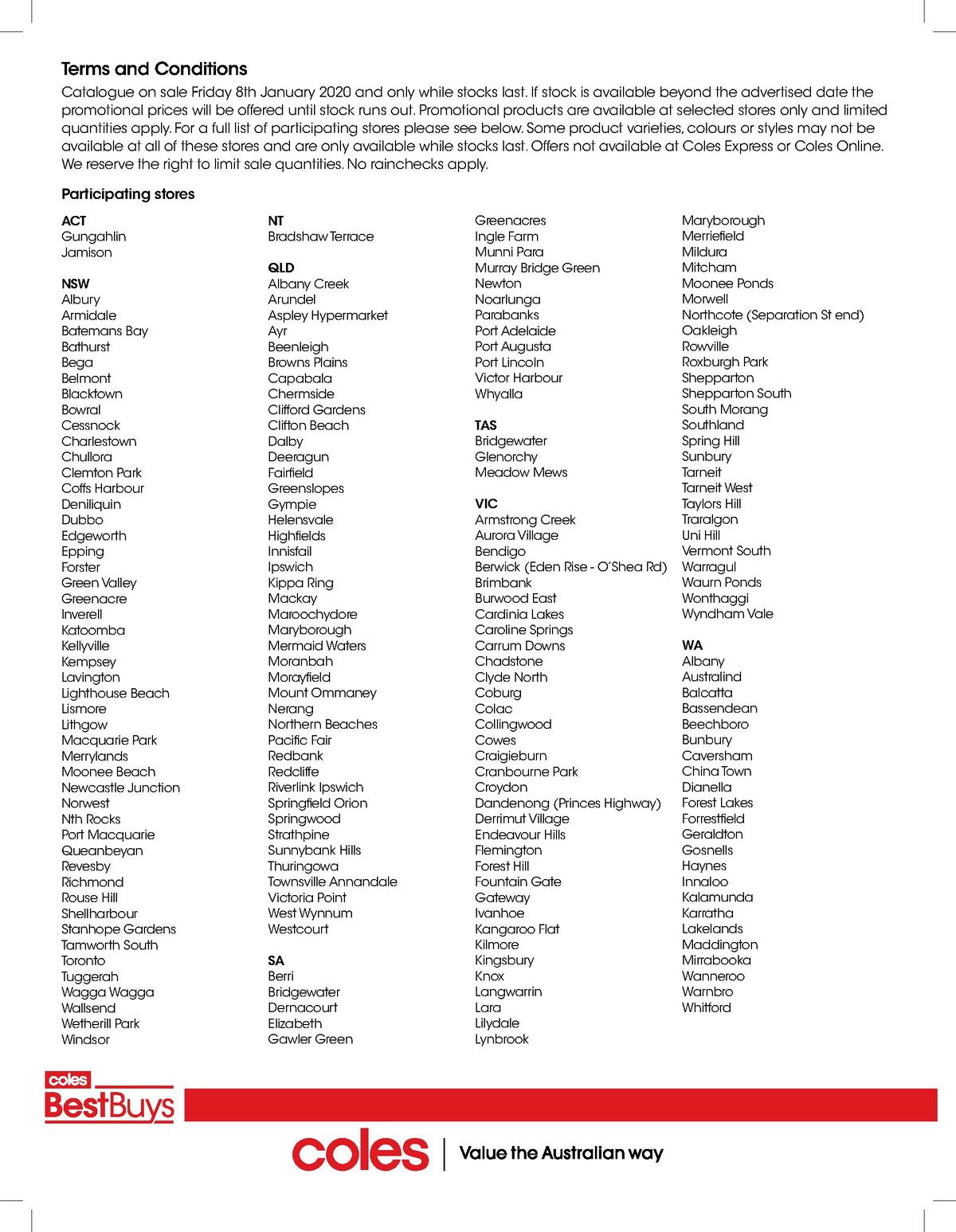 Coles Best Buys Catalogues from 8 January