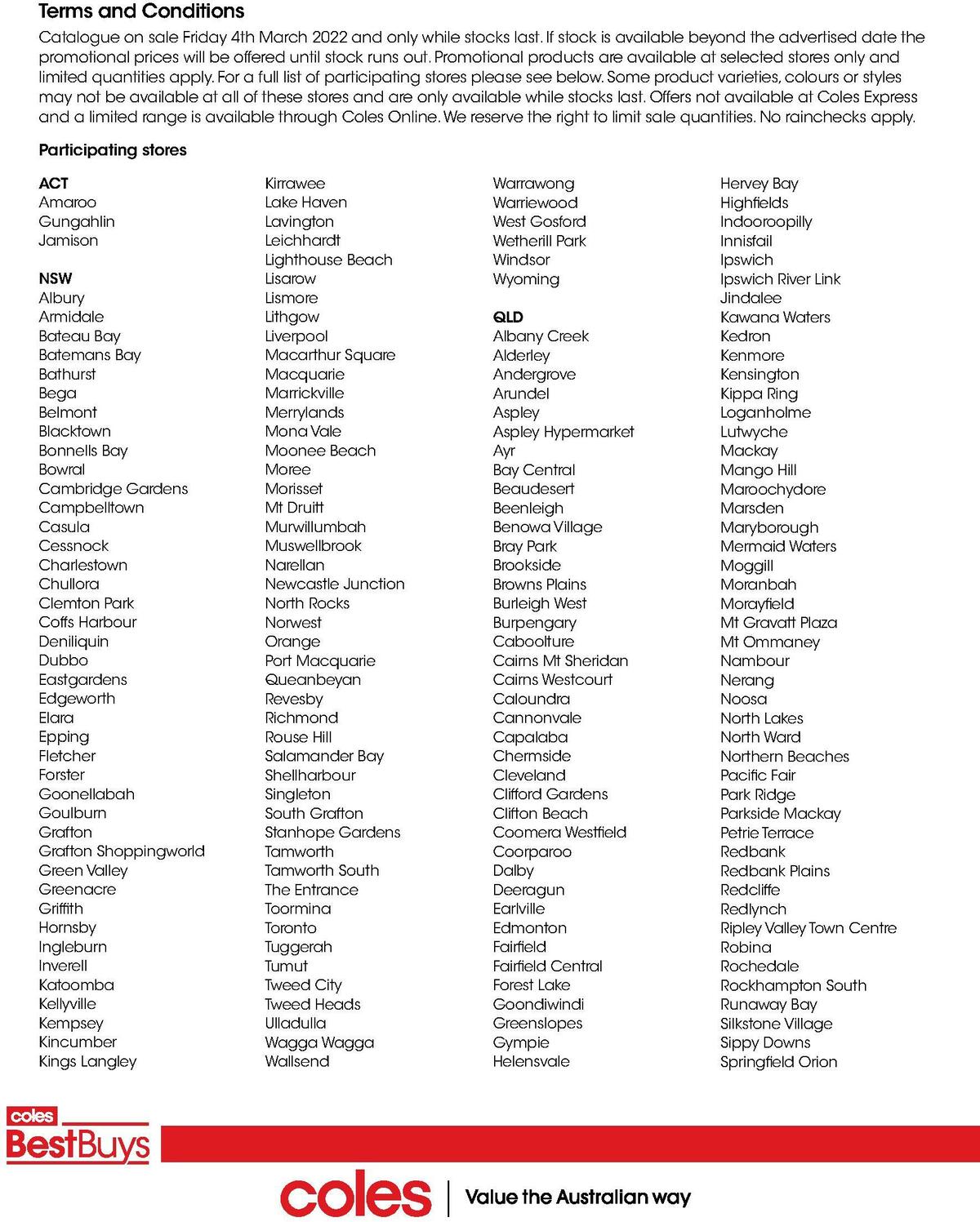 Coles Best Buys - Laundry & Bathroom Catalogues from 4 March