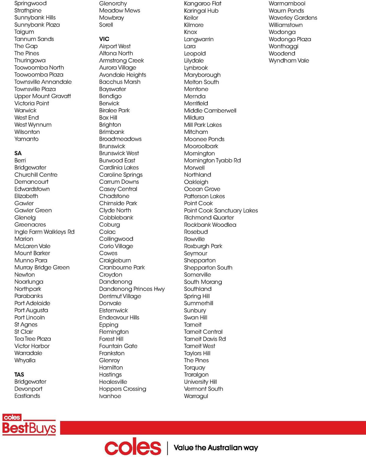 Coles Best Buys - Laundry & Bathroom Catalogues from 4 March