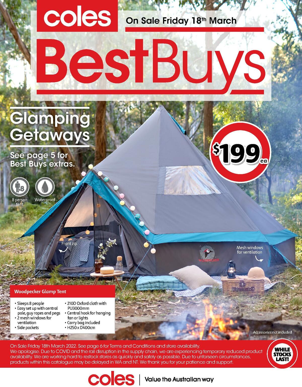 Coles Best Buys - Glamping Getaways Catalogues from 18 March