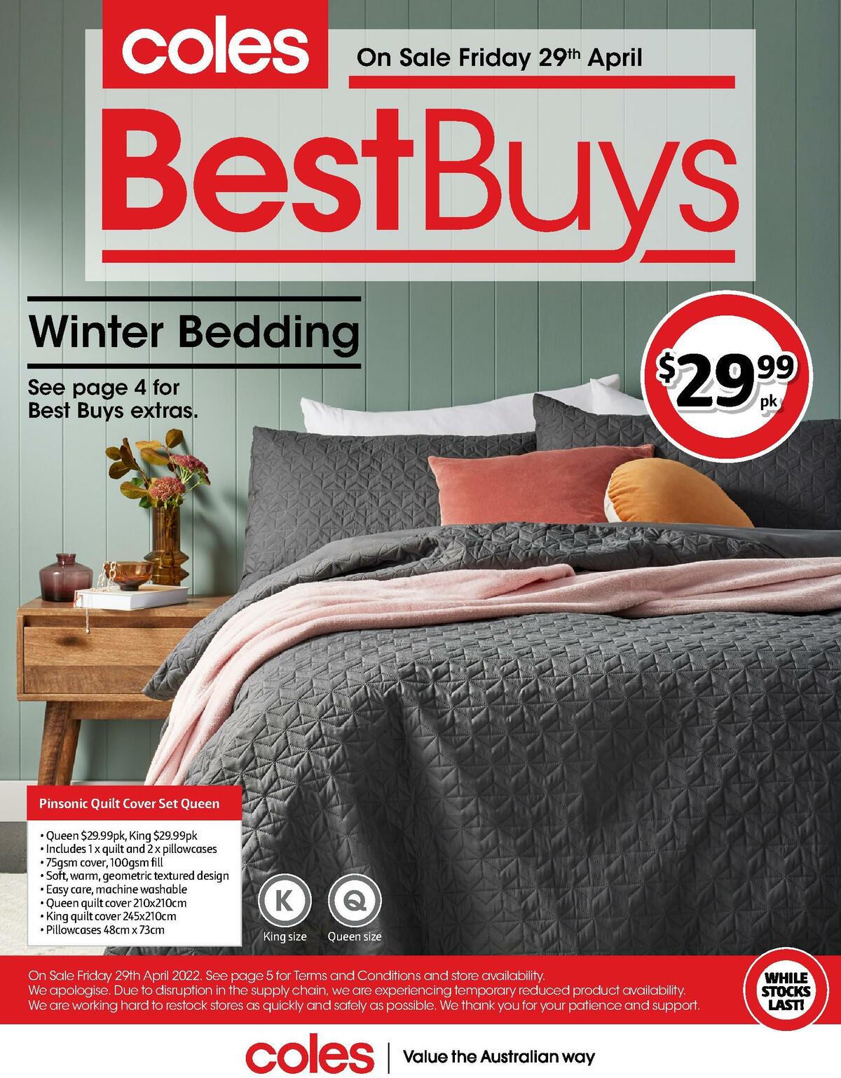 Coles Best Buys - Winter Bedding Catalogues from 29 April