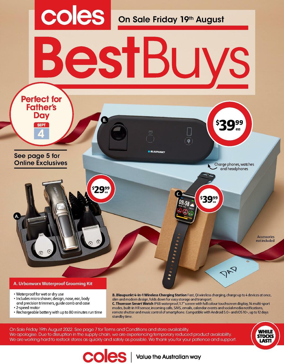 Coles Best Buys - Perfect for Father's Day Catalogues from 19 August