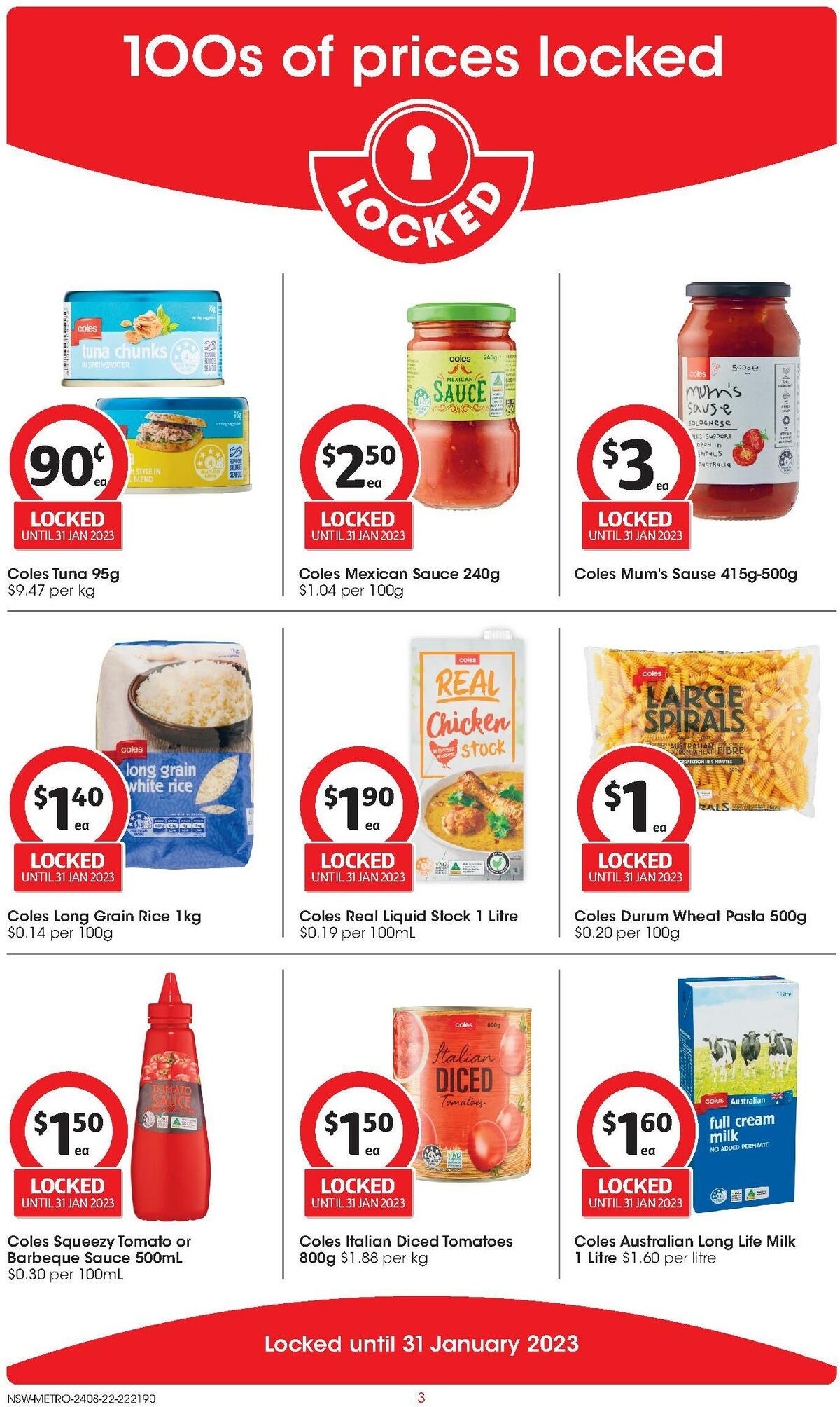 Coles 100s of Prices Locked Catalogues from 24 August