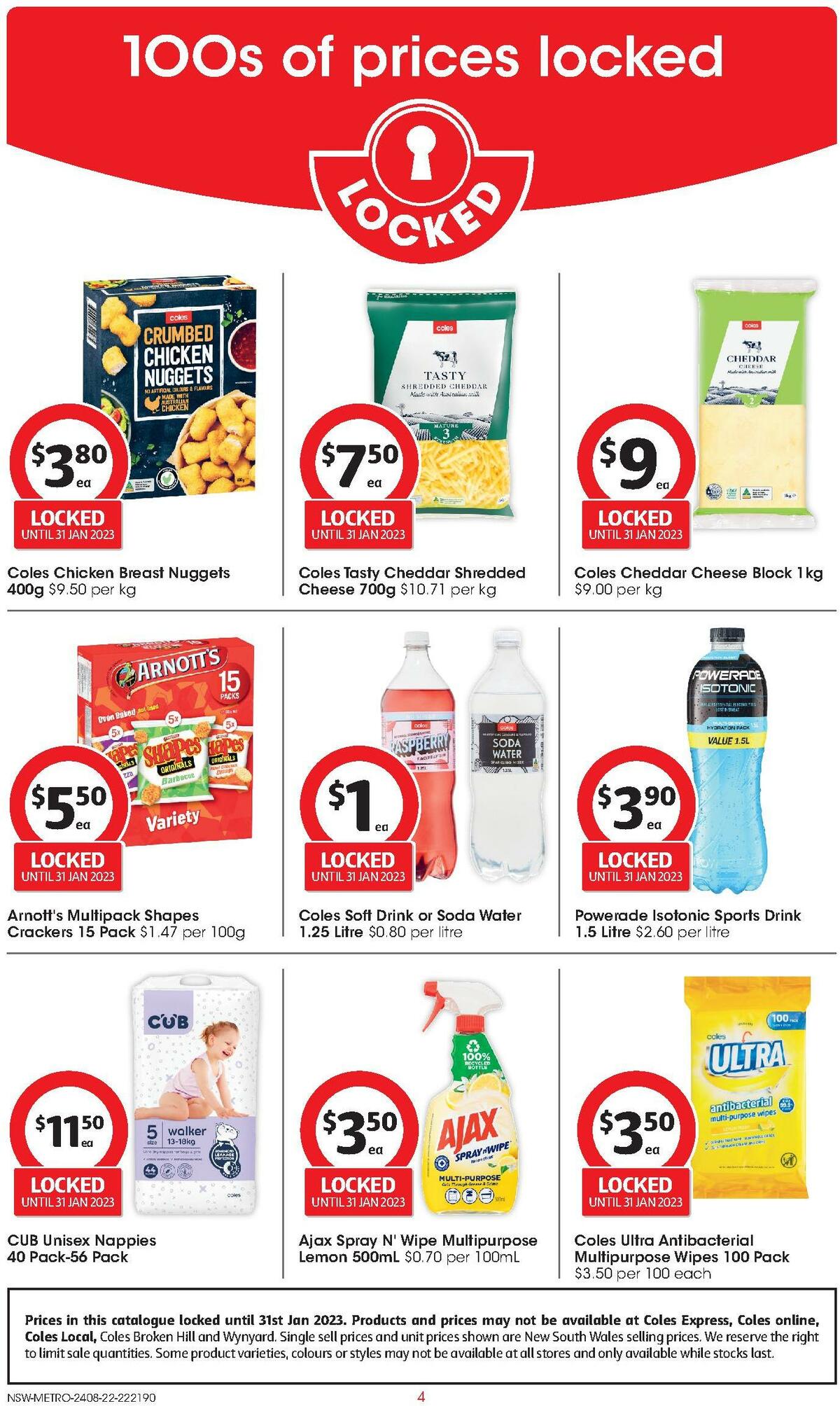 Coles 100s of Prices Locked Catalogues from 24 August