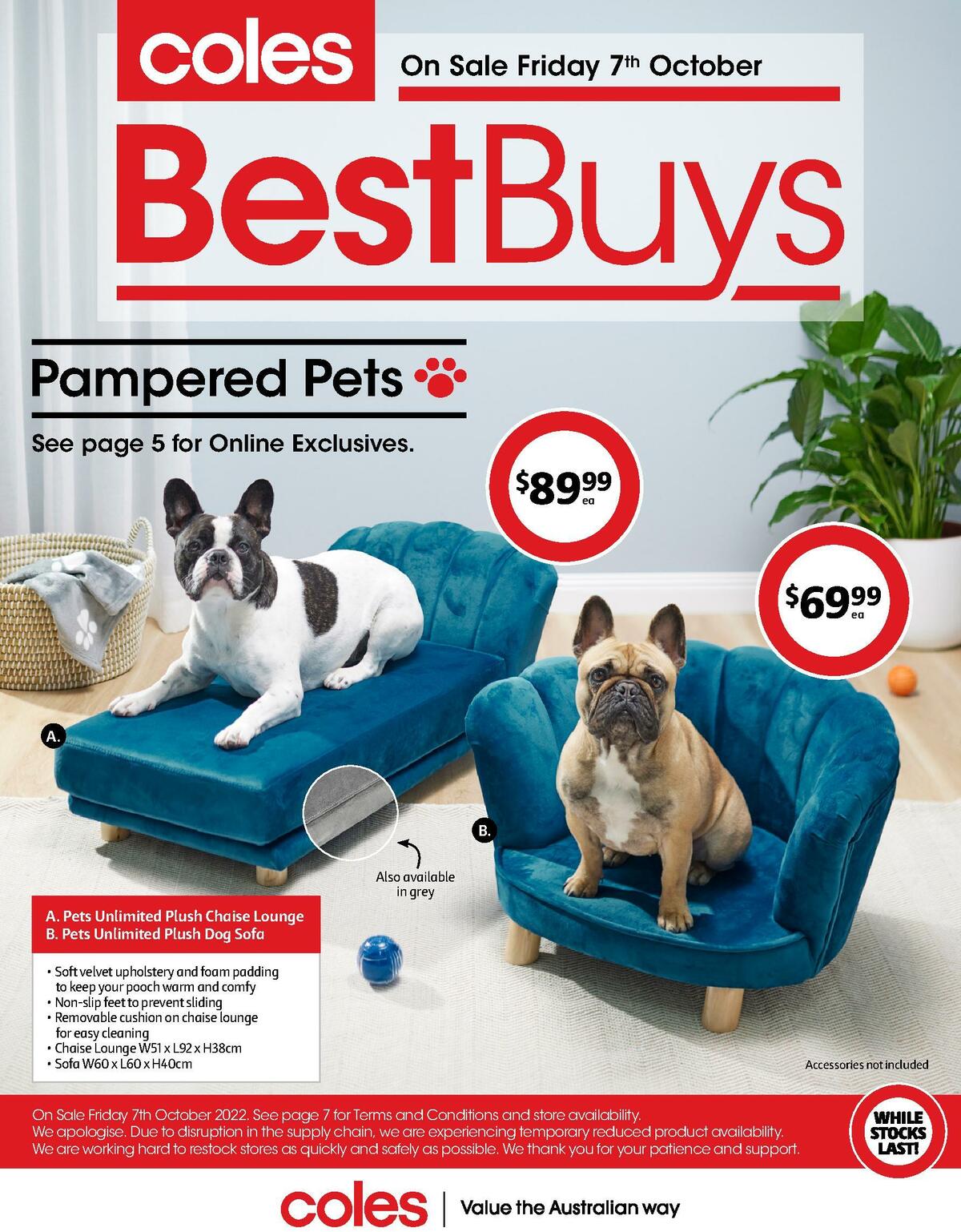 Coles Best Buys - Pampered Pets Catalogues from 7 October