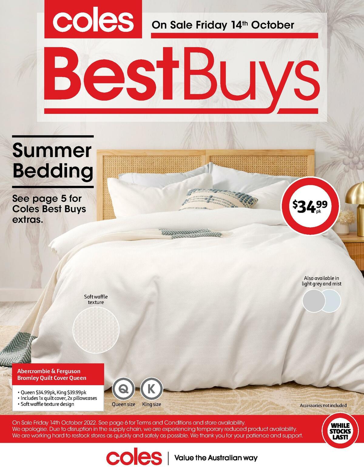 Coles Best Buys - Summer Bedding Catalogues from 14 October