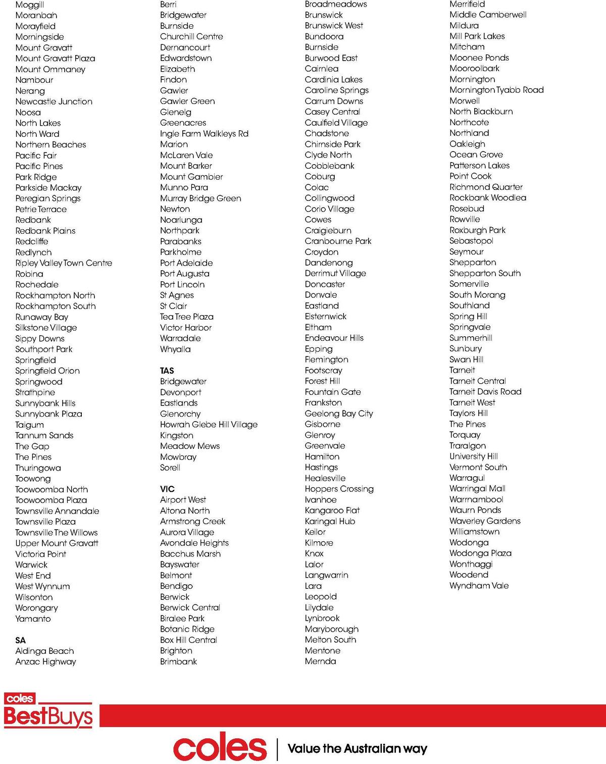 Coles Best Buys - Guest House Catalogues from 2 December