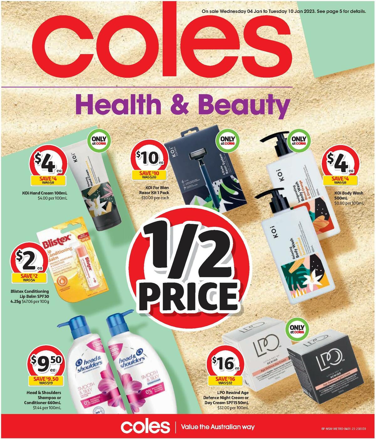 Coles Health & Beauty Catalogues from 4 January