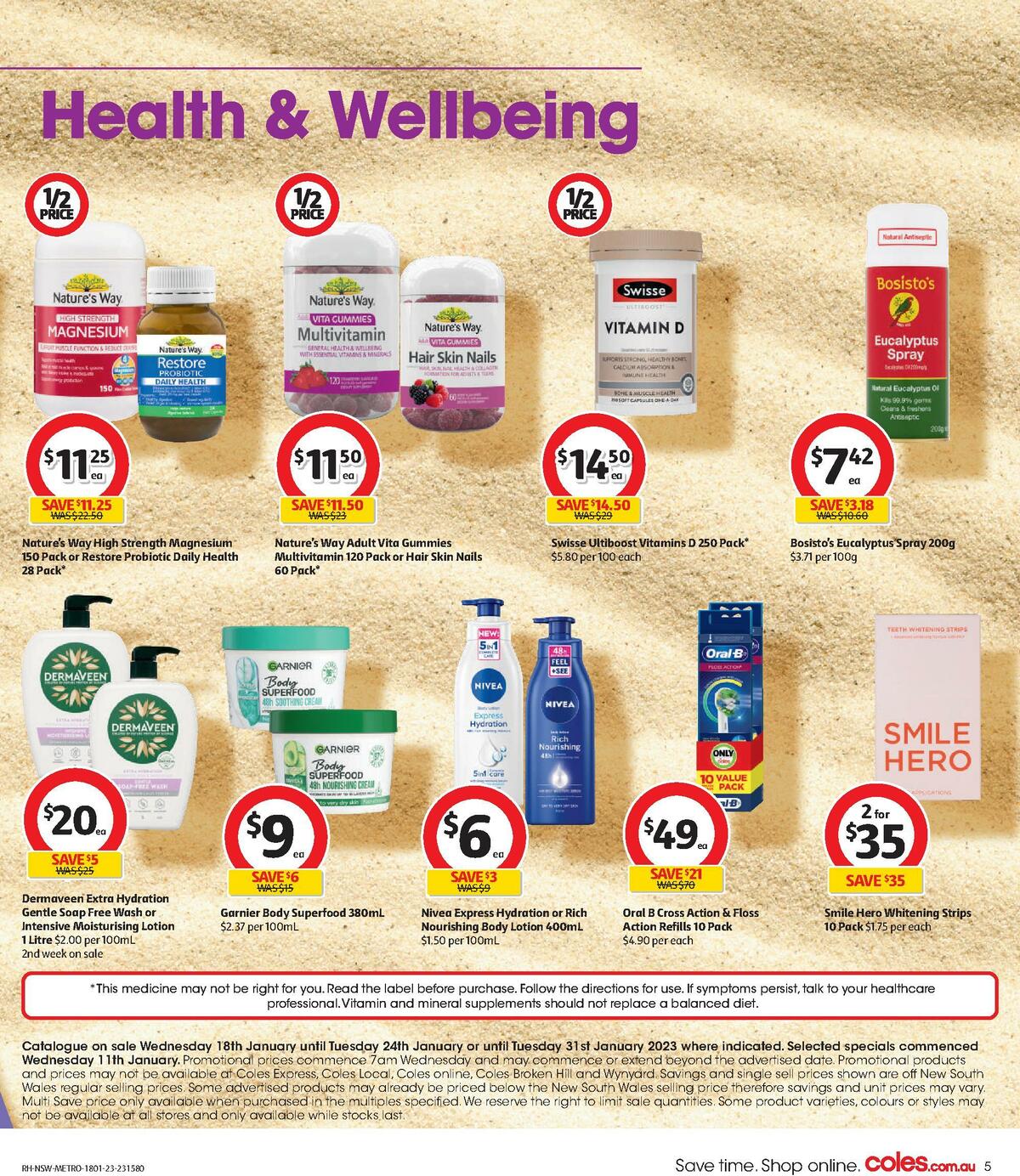 Coles Health & Beauty Catalogues from 18 January