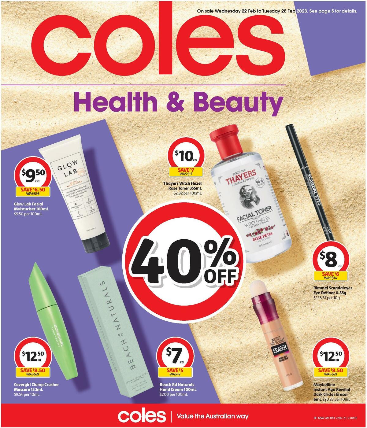 Coles Health & Beauty NSW METRO Catalogues from 22 February