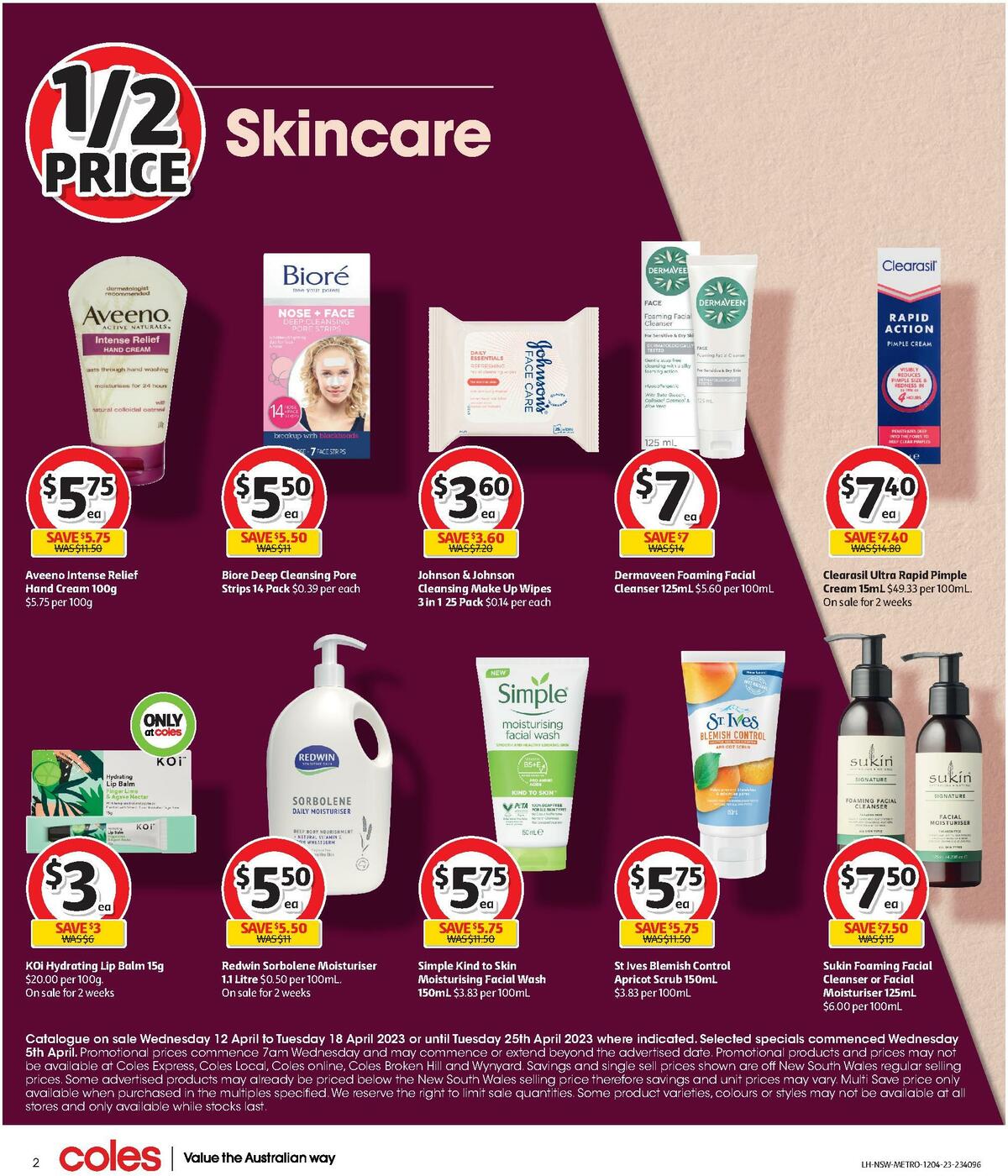 Coles Health & Beauty NSW METRO Catalogues from 12 April