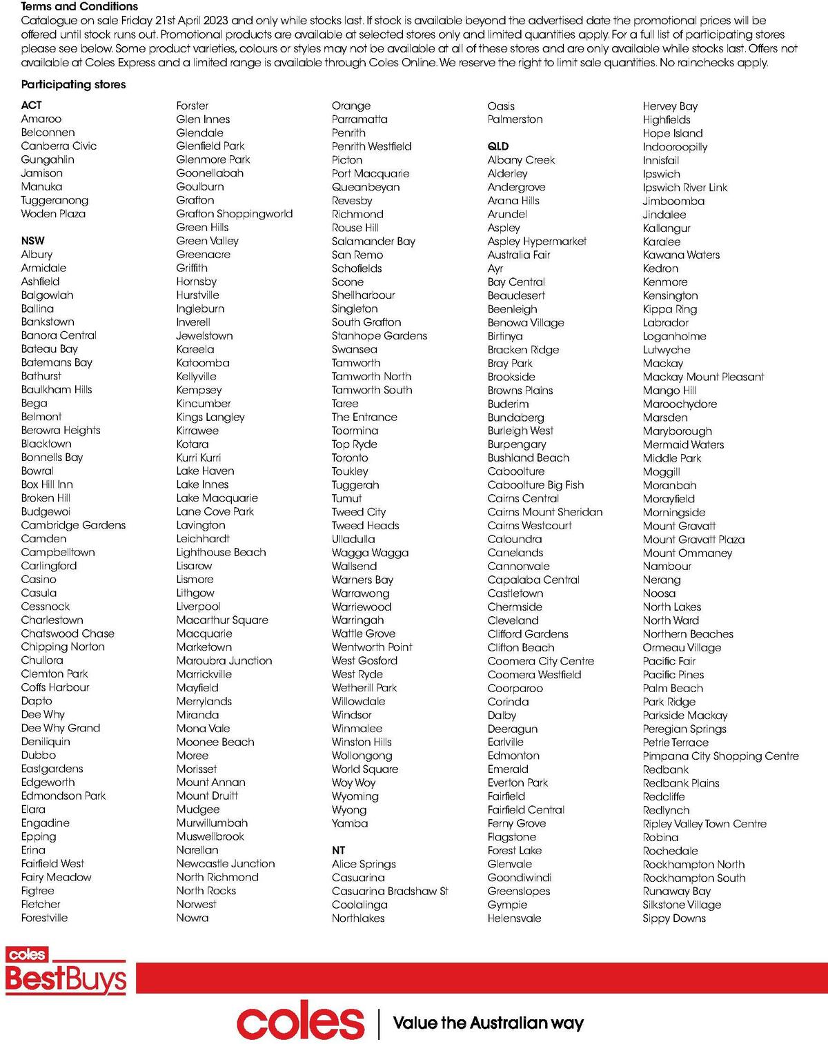 Coles Best Buys - Perfect for Mother's Day Catalogues from 21 April