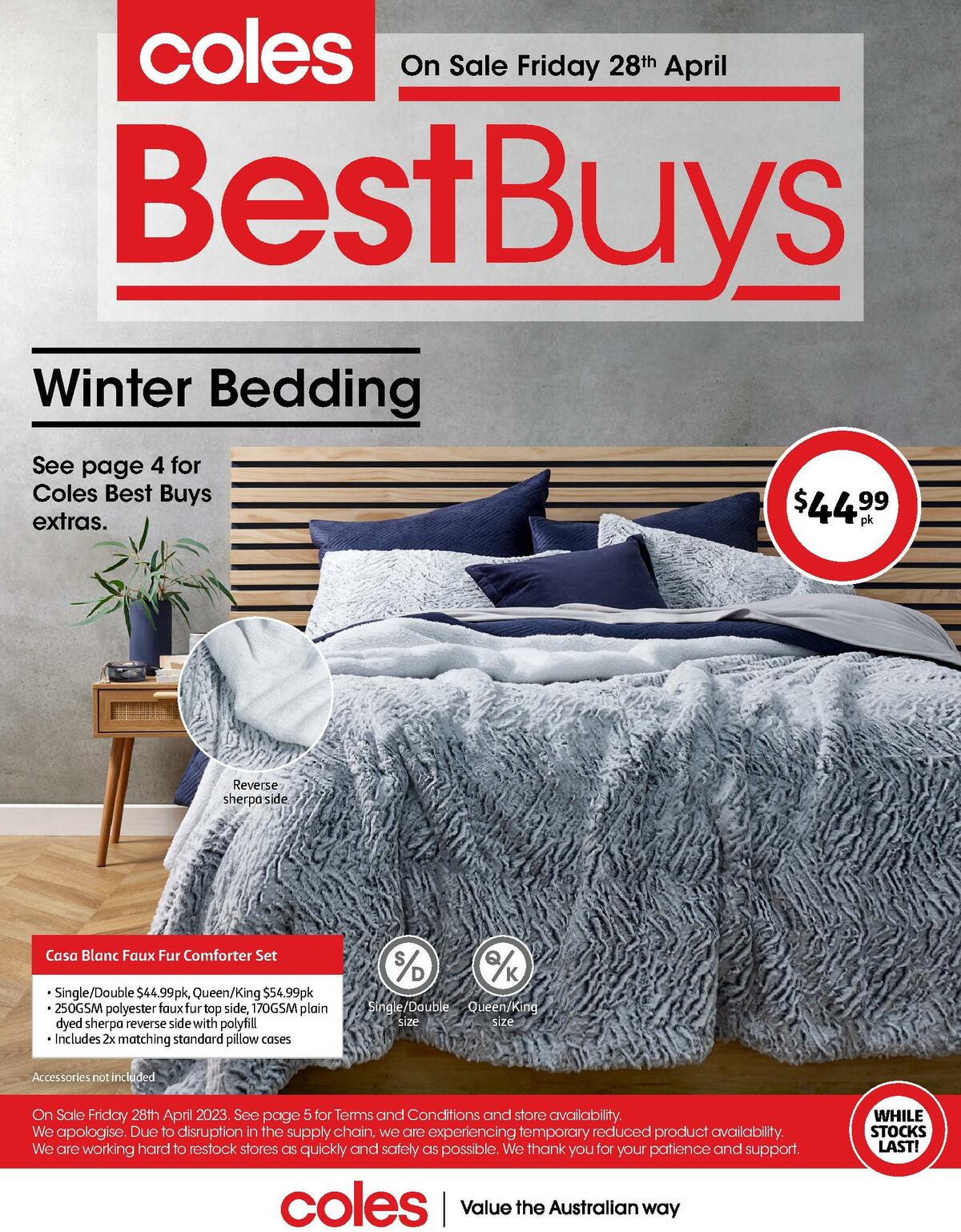 Coles Best Buys - Winter Bedding Catalogues from 28 April