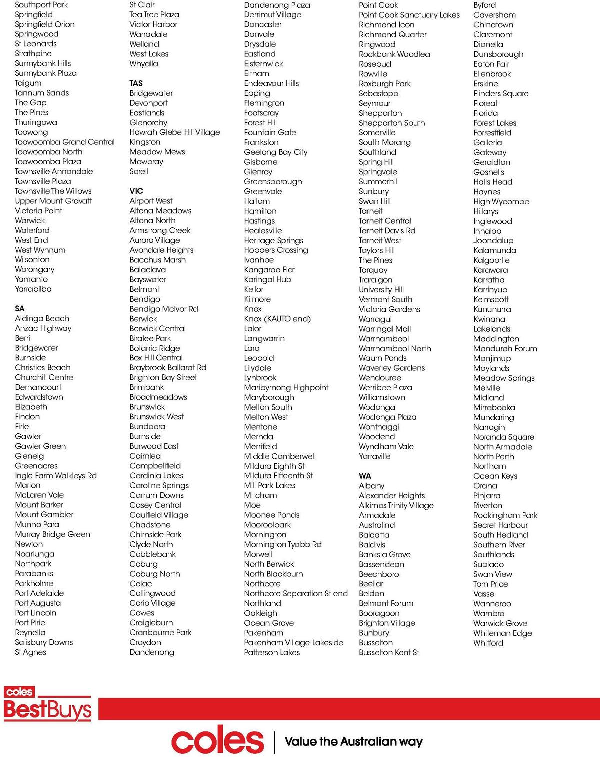 Coles Best Buys - Winter Bedding Catalogues from 28 April